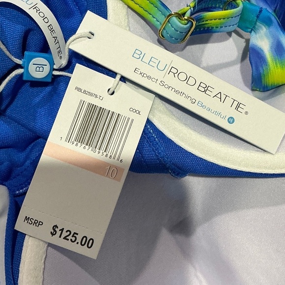Bleu Rod Beattie Blue Multi-Print One Piece Swimsuit - Size 10 - NWT - Picture 4 of 4